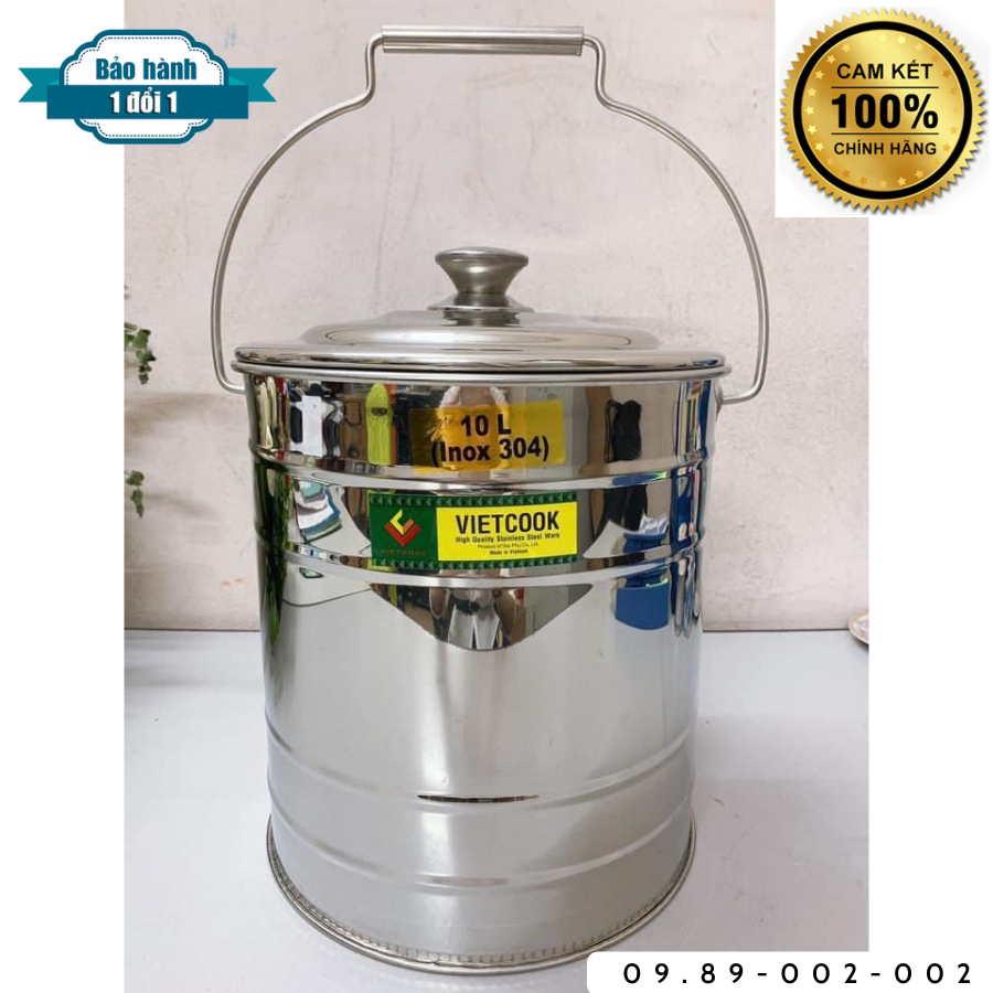 (Vietcook) Bình đựng nước sữa, nước, thực phẩm inox 304 10 lít,15 lít ...