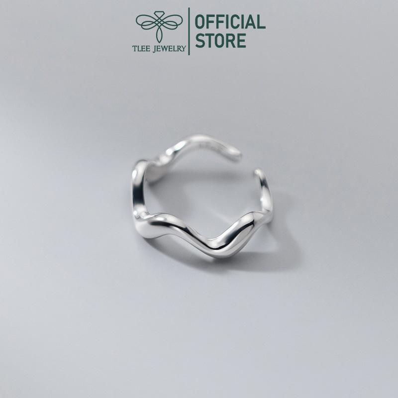 Nhẫn bạc nữ TLEE ngón út sóng dày cá tính TLEE JEWELRY