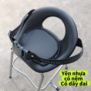 GHẾ ĐÔN GA INOX YÊN NHỰA NỆM – KÈM DÂY AN TOÀN CHO BÉ
