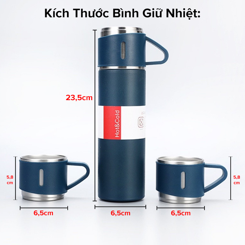 Ảnh Bình Giữ Nhiệt 500ml Tặng Kèm 2 Cốc – Chọn Màu – Có Nút Nhấn Uống Trực Tiếp Kèm Hộp Quà Tặng Sang Trọng Hãng Amalife 4