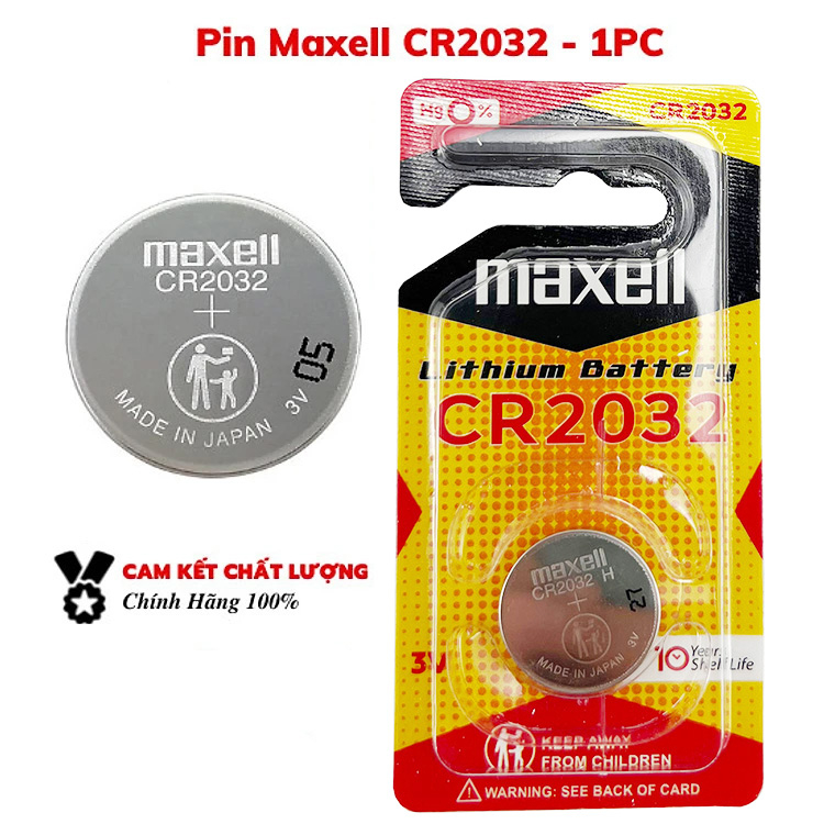 Pin chính hãng Maxell CR2032 Lithium 3V - Made In Japan vỉ 1