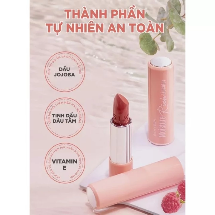 Son Thỏi Màu Có Dưỡng, Dưỡng Ẩm Môi Mềm Mại Silkygirl Moisture Rich Lipcolor 3.2g