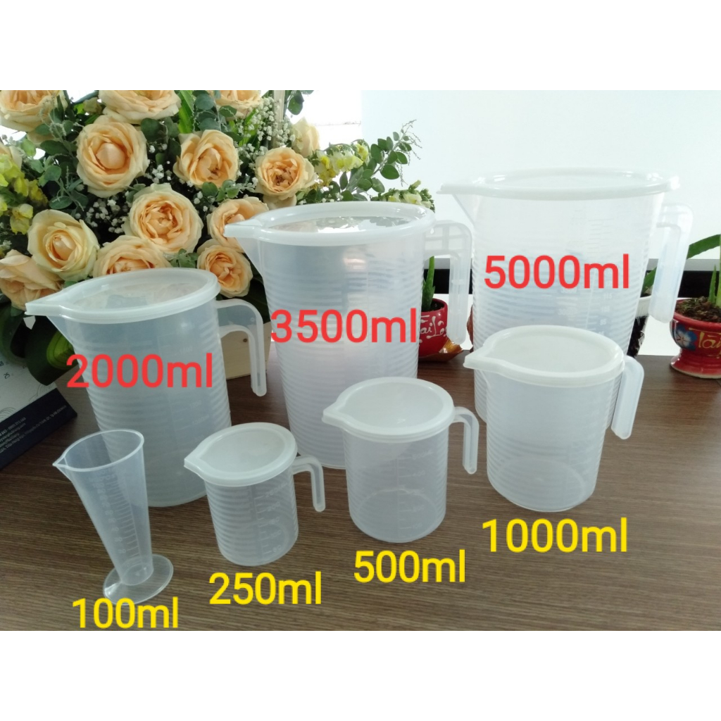 Ca đong Có Nắp chia vạch, ly đong chia vạch nhựa 2L/3L5/5L ( loại chịu nhiệt )