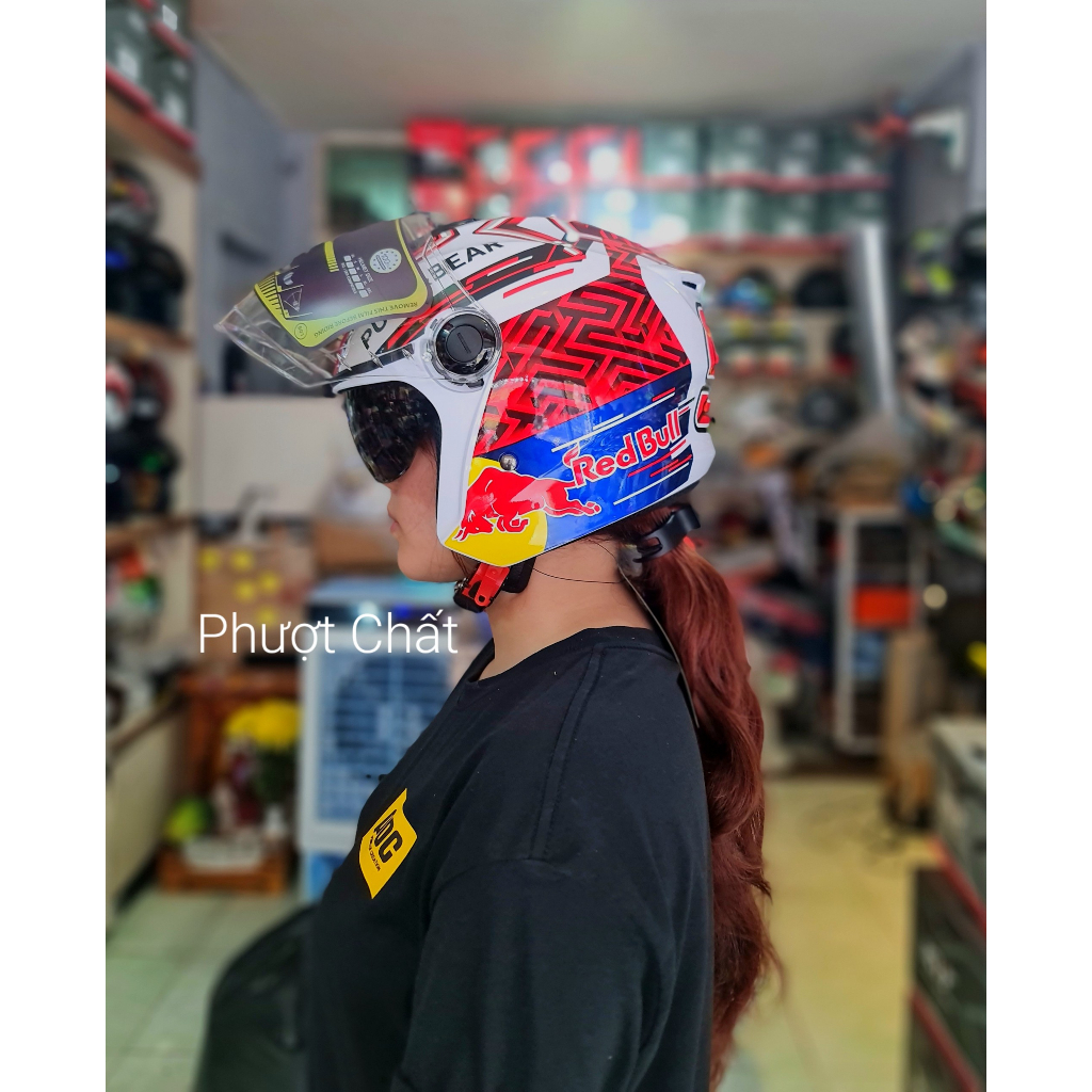 Mũ bảo hiểm 3/4 Royal M668 2 kính tem Redbull siêu đẹp chính hãng ...