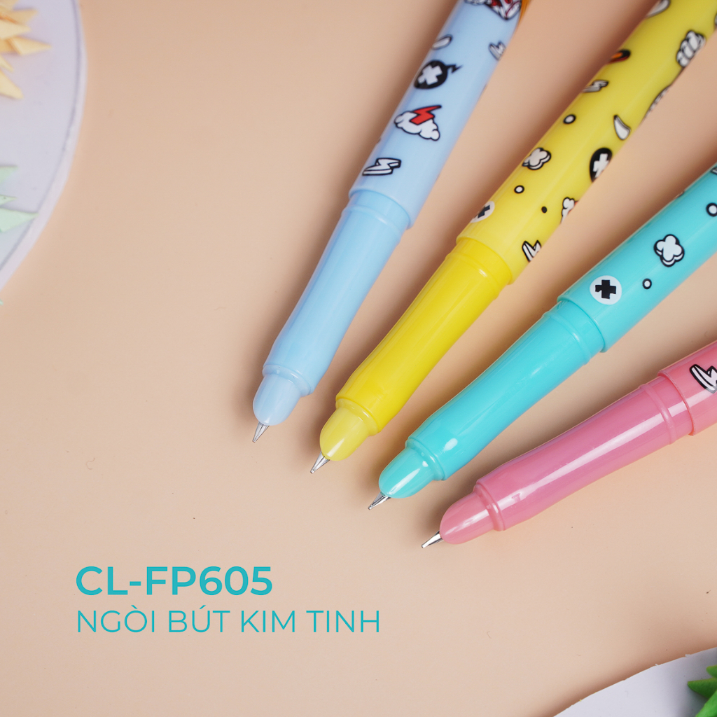 Bút máy CLASSMATE Thiết Kế Foods Màu Pastel, Dành Cho Học Sinh, Ngòi Kim Tinh, Nét Bút Đẹp, Mực Đều CL-FP605