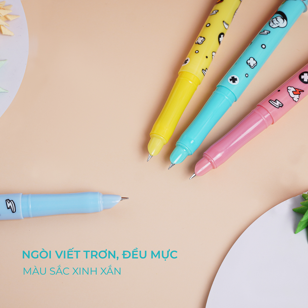 Bút máy CLASSMATE Thiết Kế Foods Màu Pastel, Dành Cho Học Sinh, Ngòi Kim Tinh, Nét Bút Đẹp, Mực Đều CL-FP605