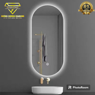 Gương LED Oval treo tương Cảm ứng - Gương LED cảm ứng cao Cấp