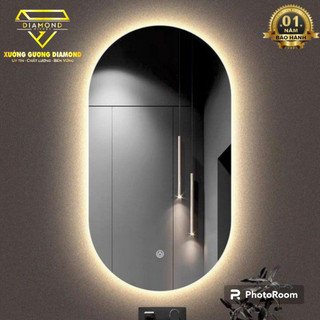 Gương LED Oval treo tương Cảm ứng - Gương LED cảm ứng cao Cấp