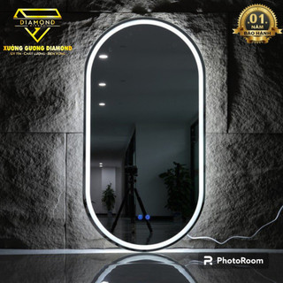 Gương LED Oval treo tương Cảm ứng - Gương LED cảm ứng cao Cấp