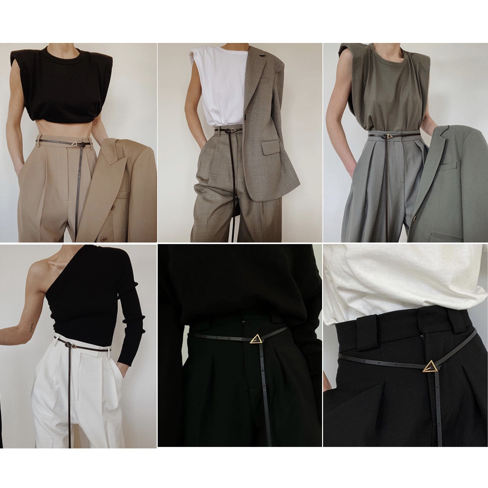 Đai váy bản nhỏ 1.1cm tam giác DV06 Dây thắt lưng da nữ nịt váy áo vest Blazer vest sơ mi dạ size nhỏ Horizon