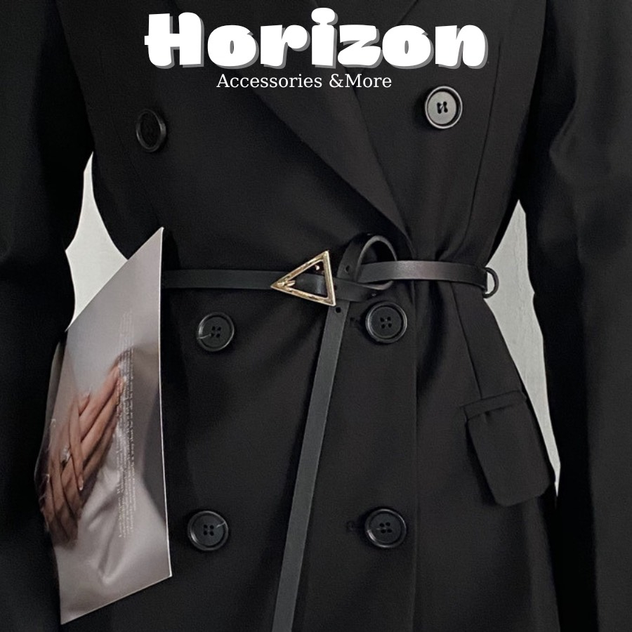 Đai váy bản nhỏ 1.1cm tam giác DV06 Dây thắt lưng da nữ nịt váy áo vest Blazer vest sơ mi dạ size nhỏ Horizon