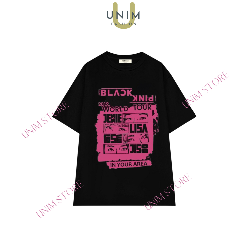 [VẢI 250 GSM] Áo BlackPink Thun Cao Cấp Unim Store 100% Cotton In Chữ Lisa Jennie Rose Jisoo - AP101