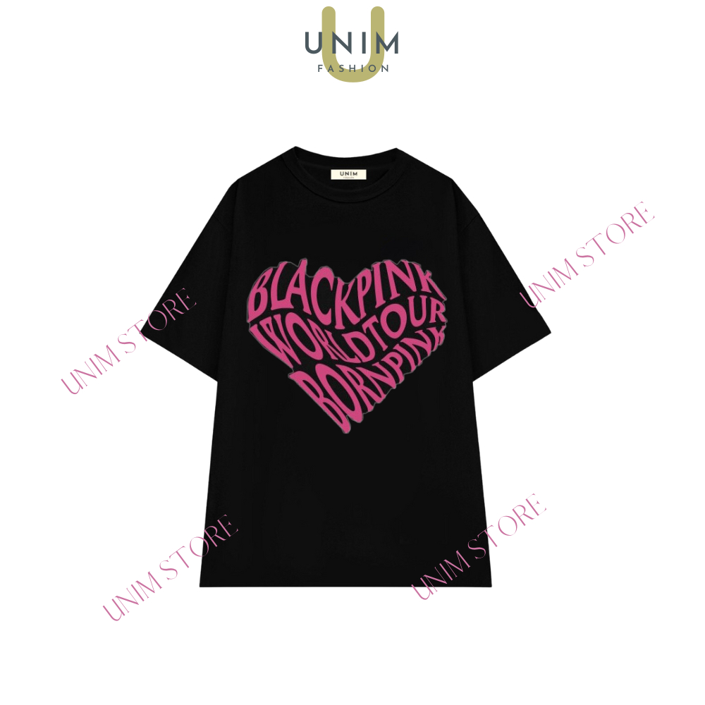 [VẢI 250 GSM] Áo BlackPink Thun Cao Cấp Unim Store 100% Cotton In Chữ Lisa Jennie Rose Jisoo - AP101