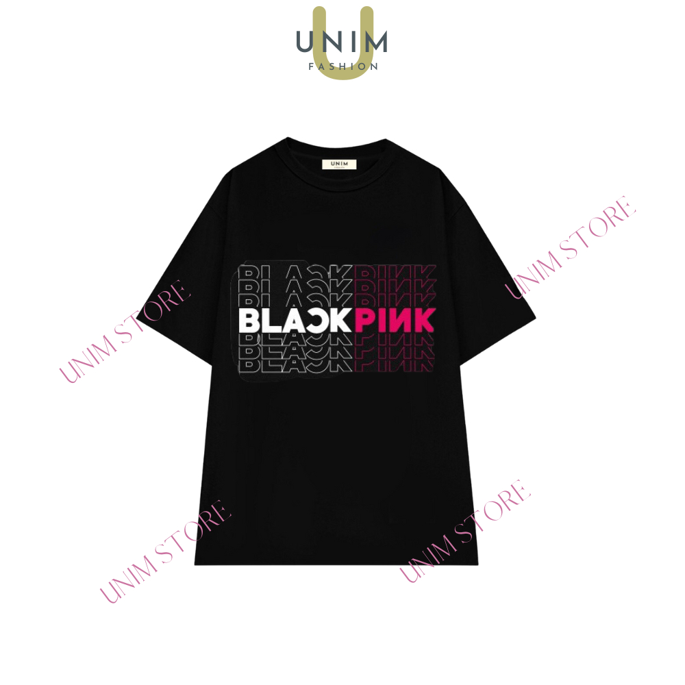 [VẢI 250 GSM] Áo BlackPink Thun Cao Cấp Unim Store 100% Cotton In Chữ Lisa Jennie Rose Jisoo - AP101