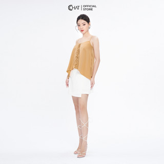 Áo 2 Dây 𝐂𝐂𝐇𝐀𝐓 Kiểu Phối Đai Nẹp Dáng Suông Chất Mango Cao Cấp 92AAE2001ST