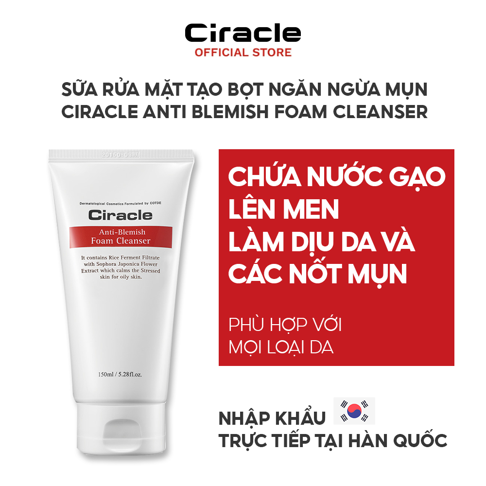 Sữa Rửa Mặt Tạo Bọt Ngăn Ngừa Mụn Ciracle Anti Blemish Foam Cleanser ...