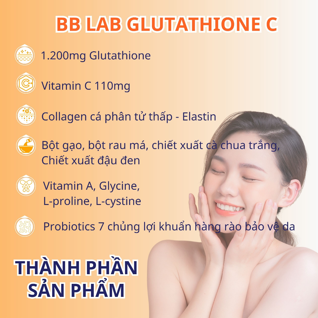 Ảnh Bột uống BB LAB Glutathione 1200mg và Vitamin C 110mg Làm Trắng Da, Mờ Nám, Giảm Thâm Mụn Hộp /30 Gói 4