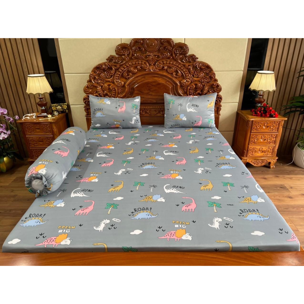link 1 (ôm dây kéo )Bộ ga thun hàn quốc 4 món - 1m6 và 1m8
