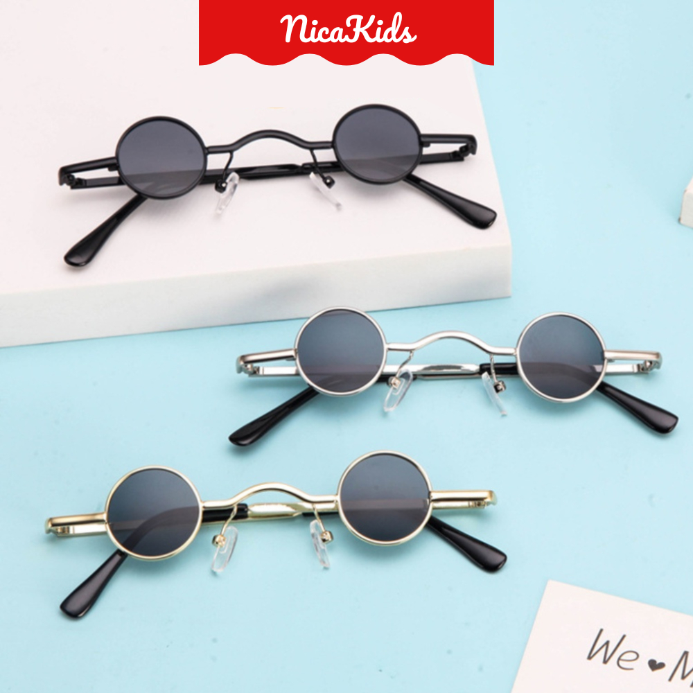 Kính mắt, kính râm retro gọng tròn chống tia UV400 thời trang cho bé ...