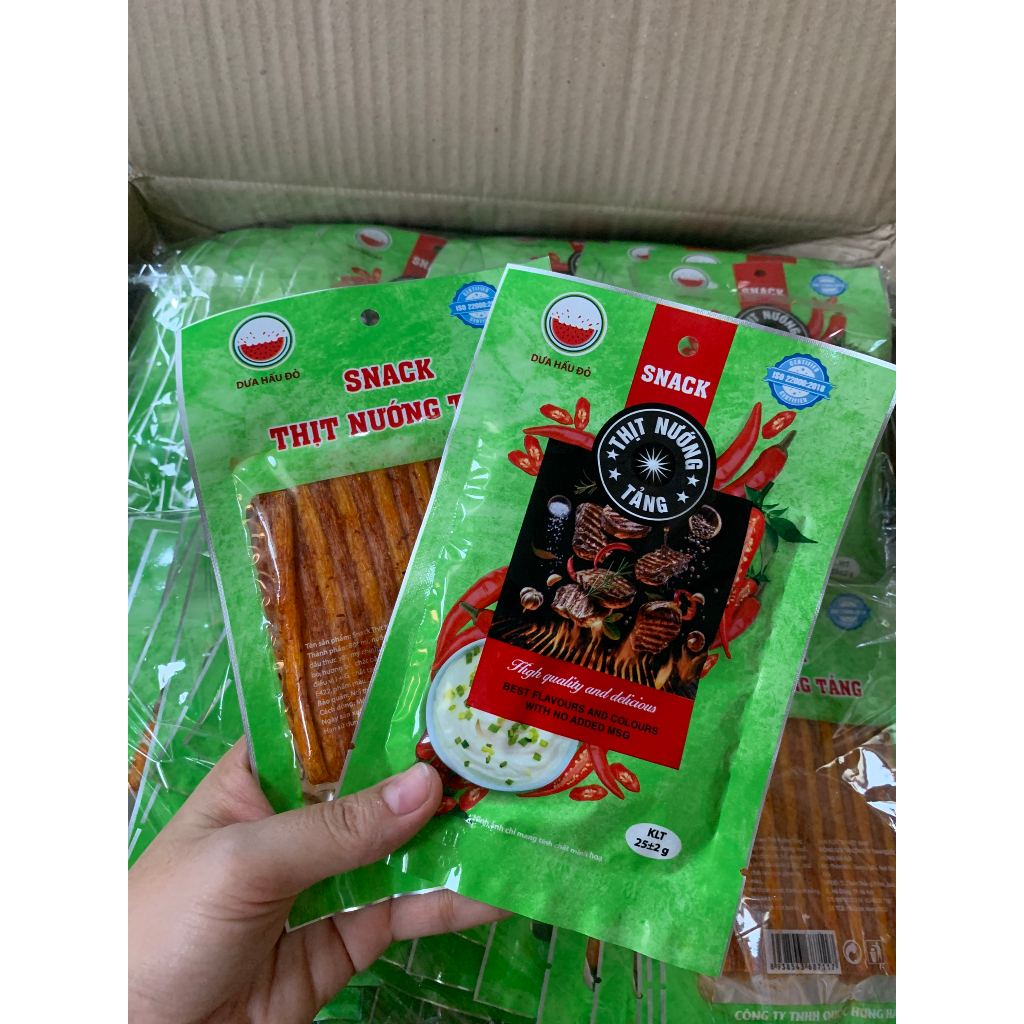 Snack Thịt Nướng Tảng Dưa Hấu Đỏ Làm Từ Bột Mỳ, Đồ Ăn Vặt Cổng Trường Hot