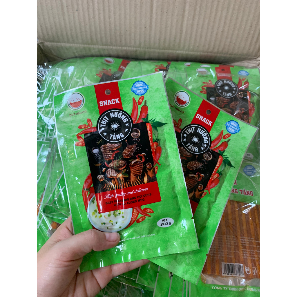Snack Thịt Nướng Tảng Dưa Hấu Đỏ Làm Từ Bột Mỳ, Đồ Ăn Vặt Cổng Trường Hot