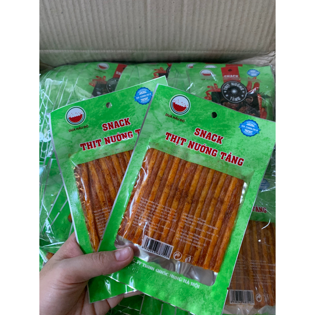 Snack Thịt Nướng Tảng Dưa Hấu Đỏ Làm Từ Bột Mỳ, Đồ Ăn Vặt Cổng Trường Hot