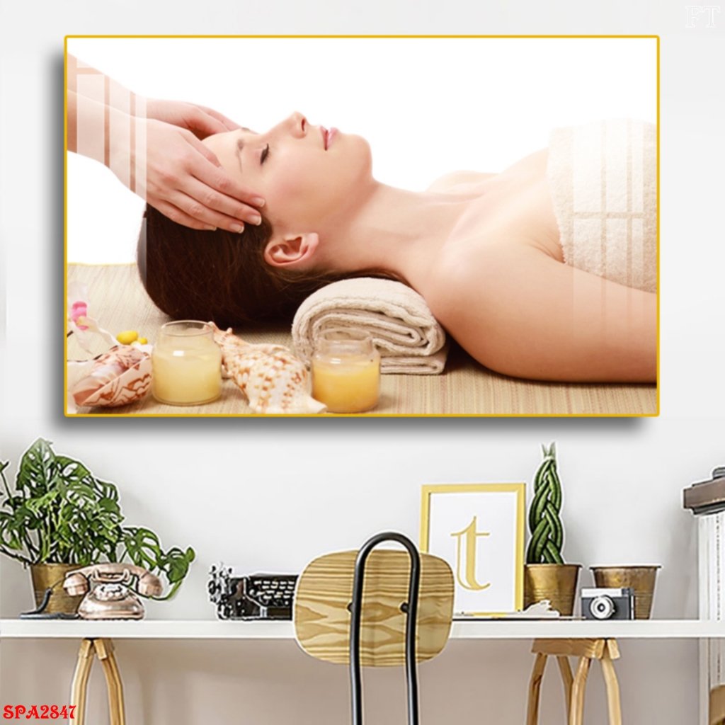 Tranh Treo Tường Tráng Gương Massage Đầu Trang Trí Spa Hiện Đại Oha Decor