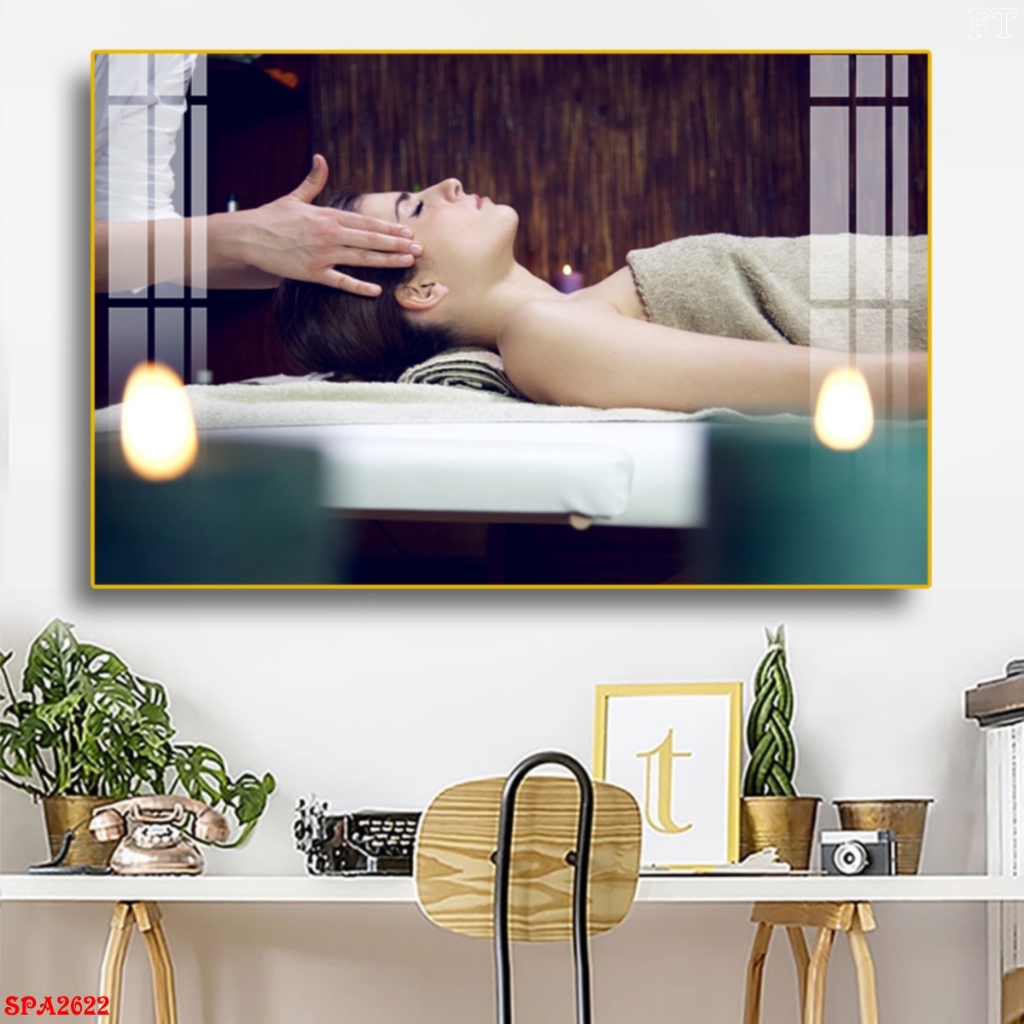 Tranh Treo Tường Tráng Gương Massage Đầu Trang Trí Spa Hiện Đại Oha Decor