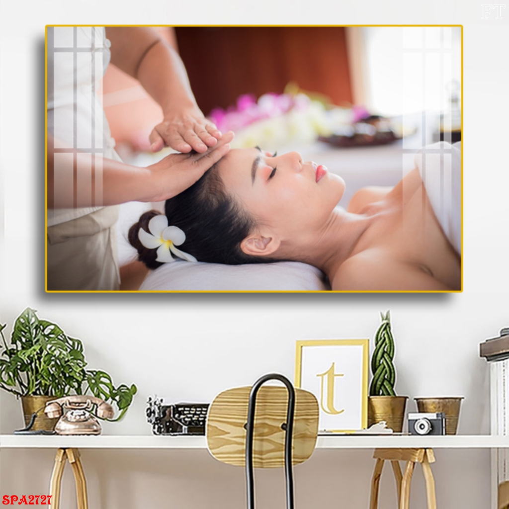 Tranh Treo Tường Tráng Gương Massage Đầu Trang Trí Spa Hiện Đại Oha Decor