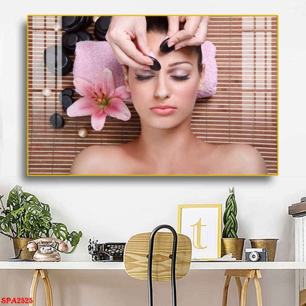 Tranh Treo Tường Tráng Gương Massage Đầu Trang Trí Spa Hiện Đại Oha Decor