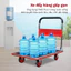 Xe đẩy hàng 4 bánh tải trọng 300kg gấp gọn nhập khẩu FUJIHOME, xe kéo hàng xếp gọn bánh cao xe su chống ồn hand truck