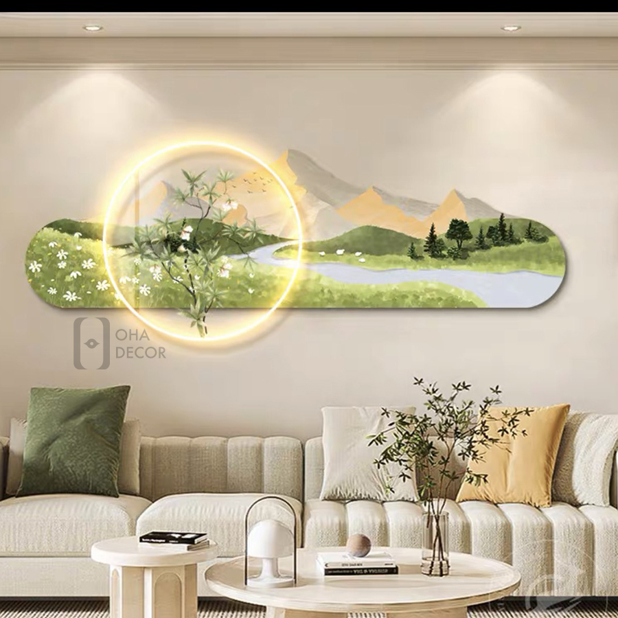 Tranh Đèn LED 3D Phong Cảnh Đẹp Trang Trí Phòng Khách, Quán Cà Phê Xưởng Giá Rẻ