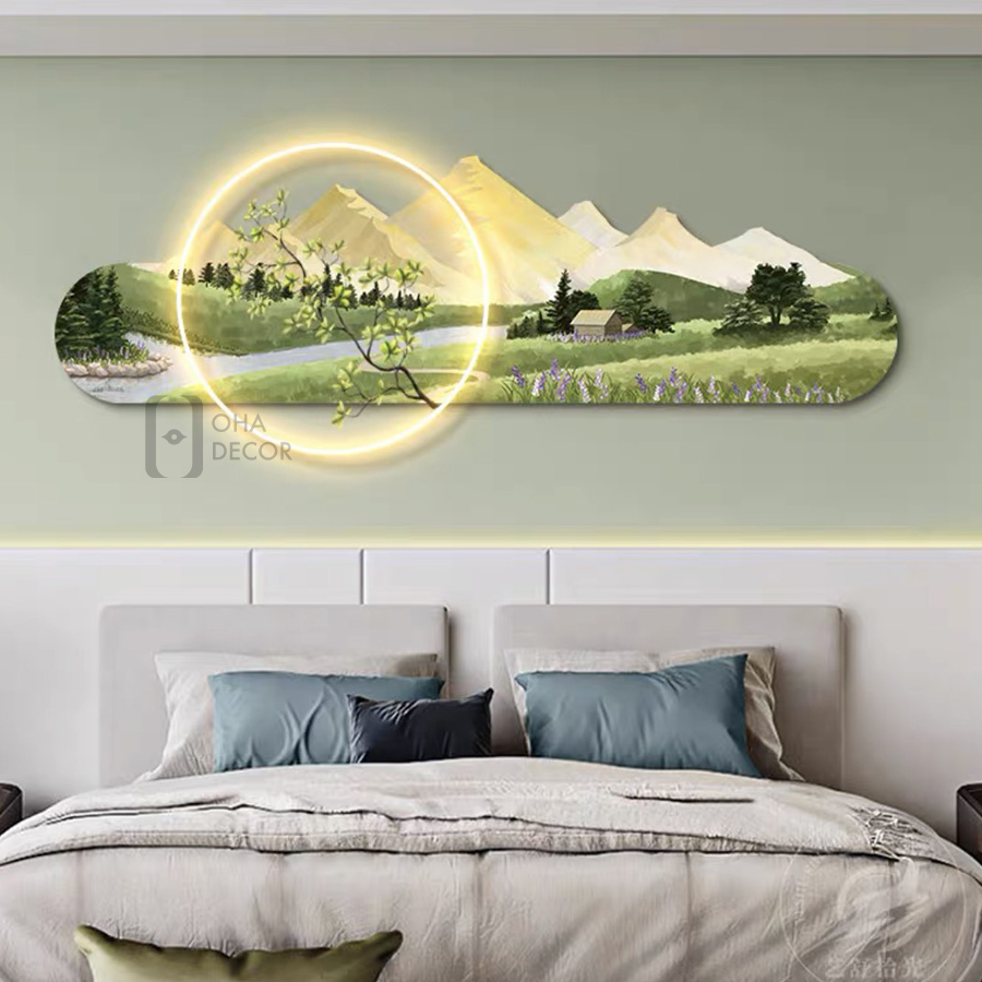 Tranh Đèn LED 3D Cắt Phong Cảnh Đẹp Trang Trí Phòng Khách, Quán Cà Phê OHA Decor