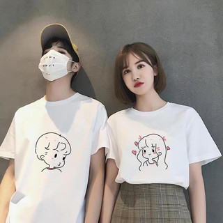 Áo đôi nam nữ, áo cặp in hình dễ thương chất cotton thoáng mát, thấm hút không bong tróc ( GIÁ 1 ÁO )