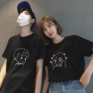 Áo đôi nam nữ, áo cặp in hình dễ thương chất cotton thoáng mát, thấm hút không bong tróc ( GIÁ 1 ÁO )