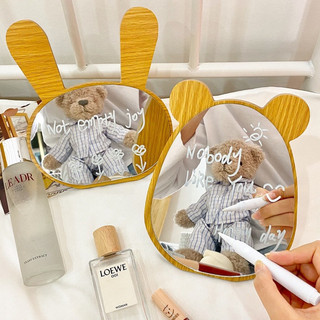 Gương soi để bàn, gương trang điểm gỗ decor phòng thỏ và gấu