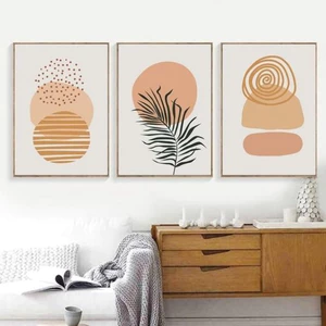 Bộ 3 Tranh Canvas Thiên Nhiên Trừu Tượng Có Viền Hiện Đại Trang Trí Quán Trà Sữa, Cà Phê Xưởng Giá Rẻ OHA Decor