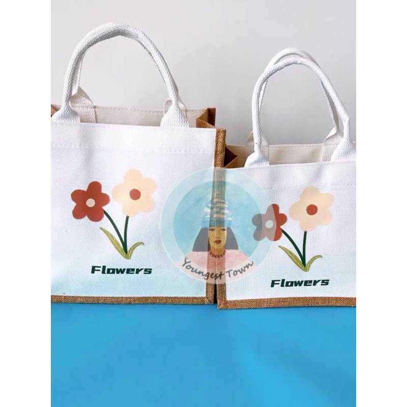 Túi cói bố Flowers hoa hoè siêu xinh 🌺