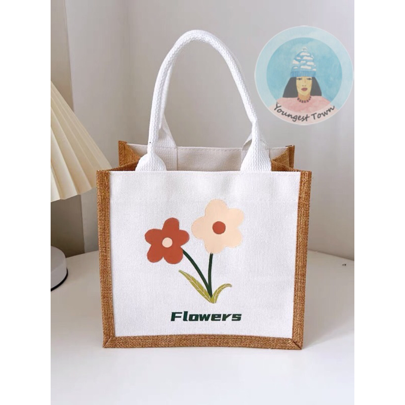 Túi cói bố Flowers hoa hoè siêu xinh 🌺