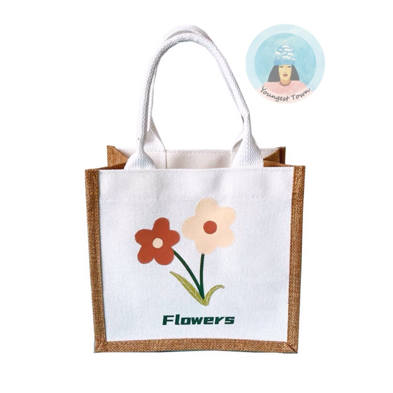Túi cói bố Flowers hoa hoè siêu xinh 🌺
