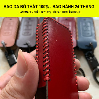 [Xpander Outlander Attrage]_Bao Da Bọc Chìa Khóa Dòng Xe Mitsubishi Da Bò Thật 100% Khâu Tay Thủ Công Bảo Vệ Chìa Khóa