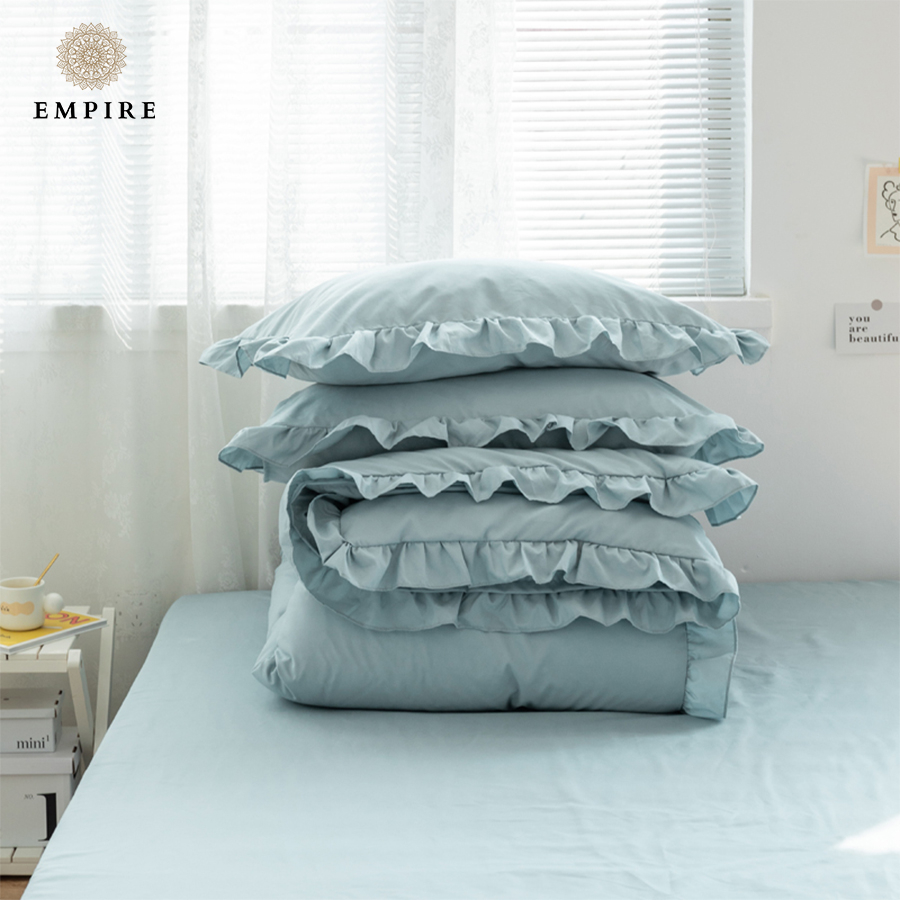 Bộ chăn ga 5 món set ga cotton tici bèo Empire ga giường bo chun cao cấp - Empire | Bedding & Decor