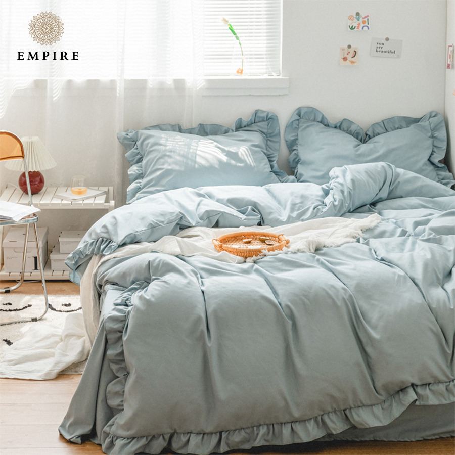 Bộ chăn ga 5 món set ga cotton tici bèo Empire ga giường bo chun cao cấp - Empire | Bedding & Decor