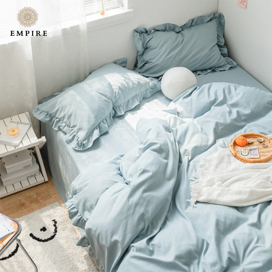 Bộ chăn ga 5 món set ga cotton tici bèo Empire ga giường bo chun cao cấp - Empire | Bedding & Decor