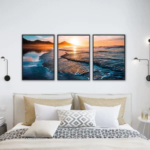 Bộ 3 Tranh Canvas Phong Cảnh Biển Có Viền Hiện Đại Trang Trí Quán Trà Sữa, Cà Phê Xưởng Giá Rẻ OHA Decor