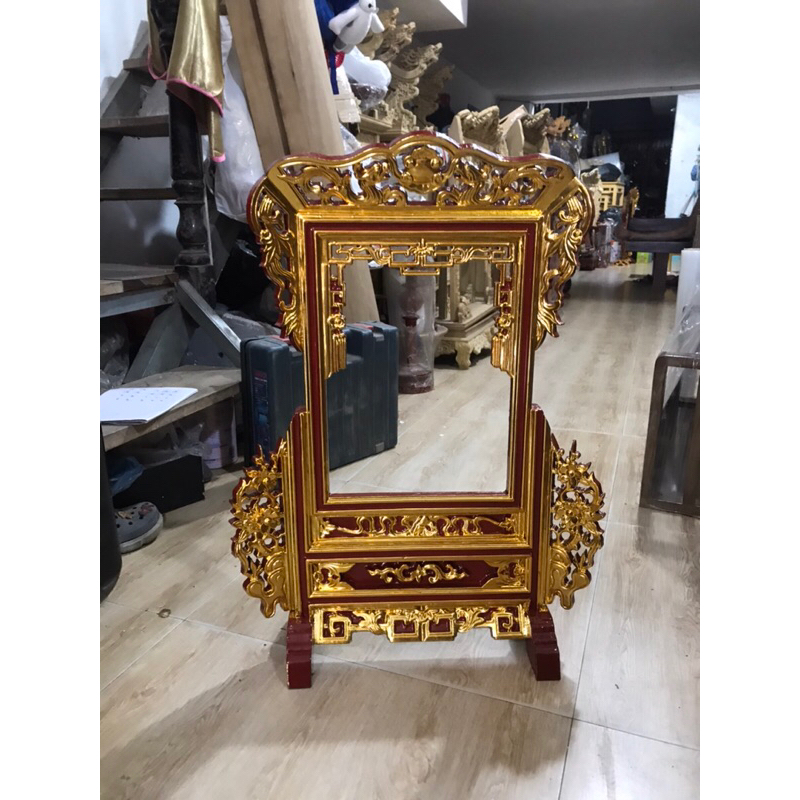 Khung ảnh thờ , gỗ mít, Sơn son thếp vàng, phun pu, hàng cao cấp