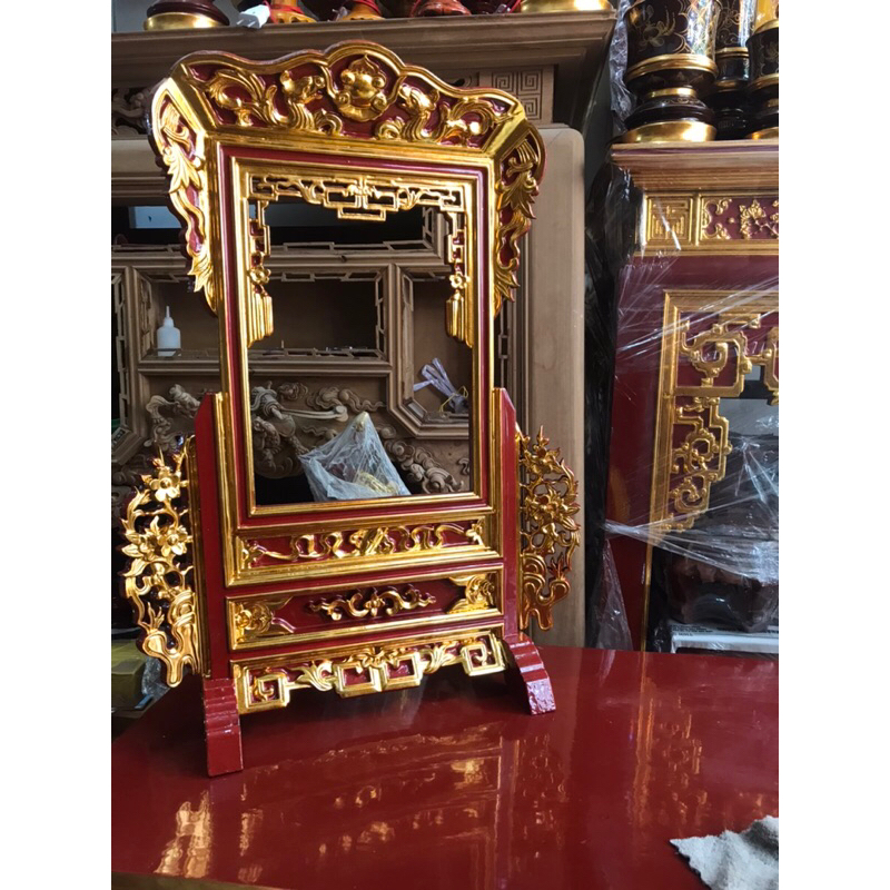 Khung ảnh thờ , gỗ mít, Sơn son thếp vàng, phun pu, hàng cao cấp