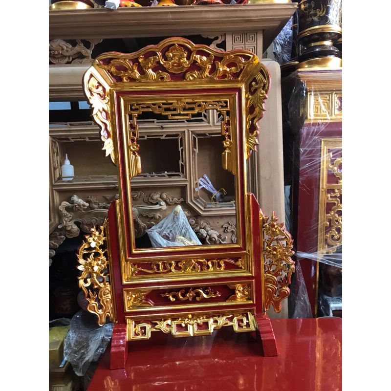 Khung ảnh thờ , gỗ mít, Sơn son thếp vàng, phun pu, hàng cao cấp