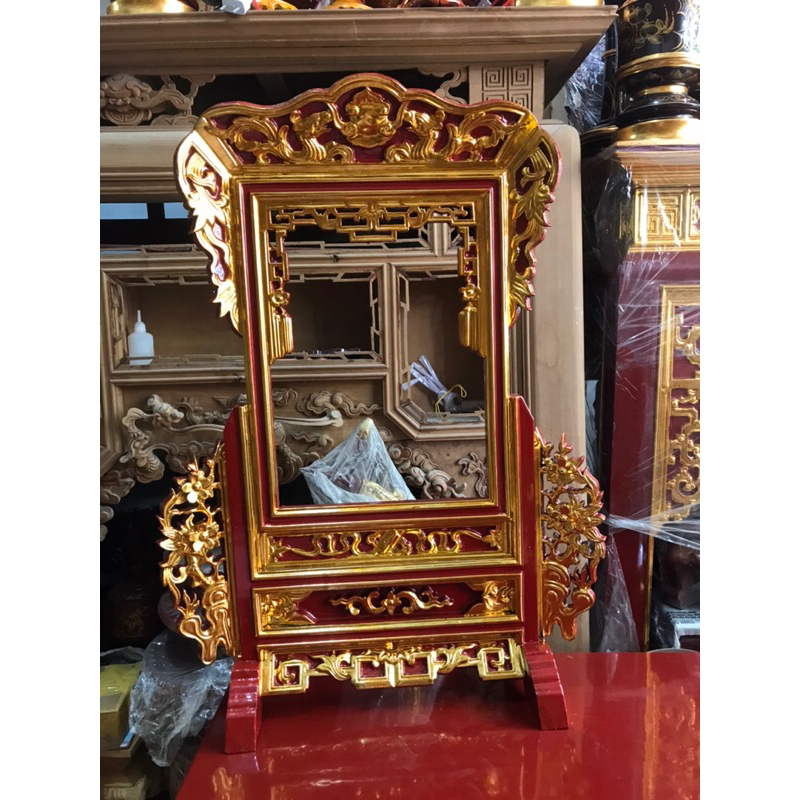 Khung ảnh thờ , gỗ mít, Sơn son thếp vàng, phun pu, hàng cao cấp