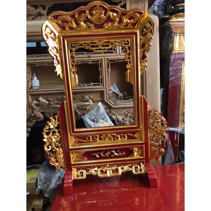 Khung ảnh thờ , gỗ mít, Sơn son thếp vàng, phun pu, hàng cao cấp